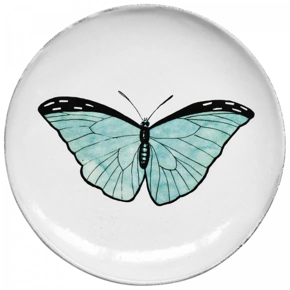 Astier de Villatte Blue Butterfly Dinner Plate