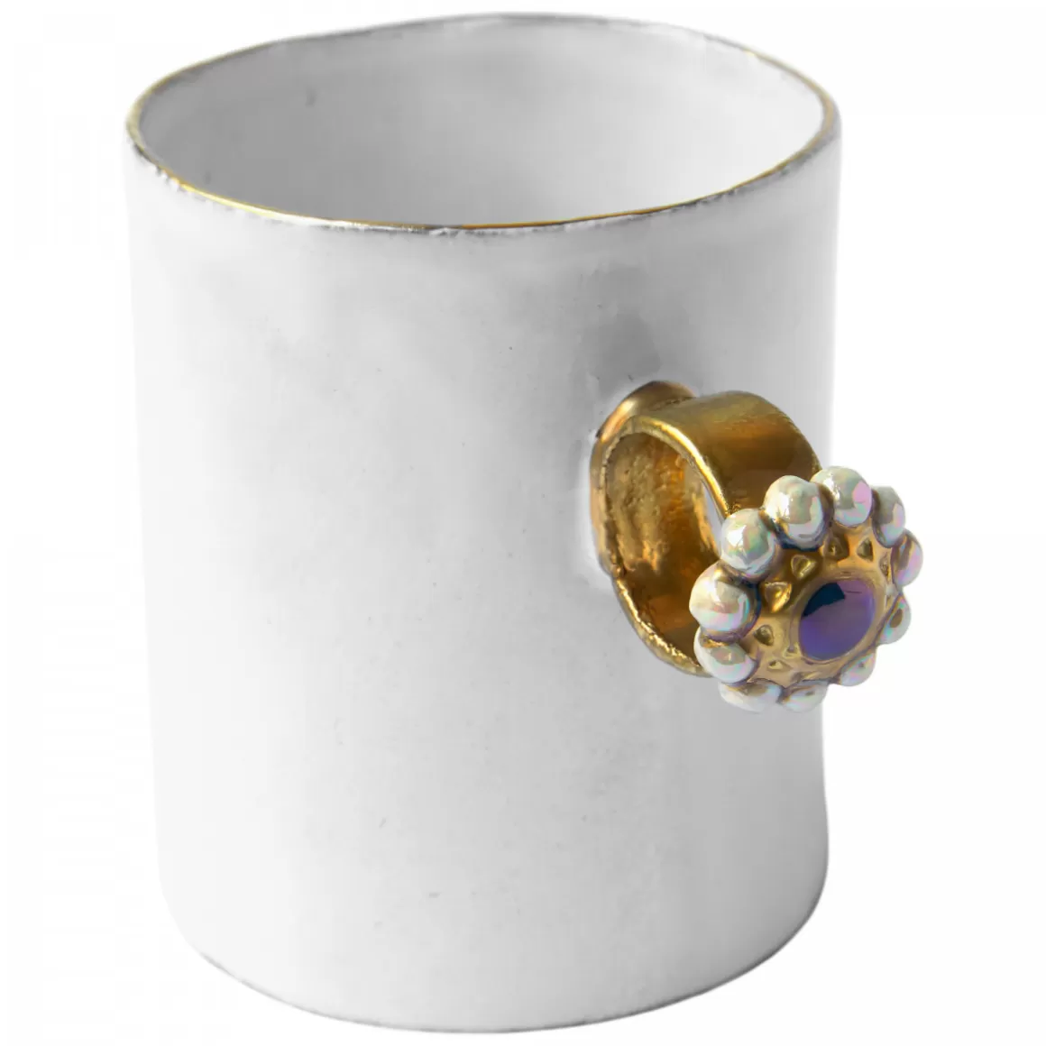 Astier de Villatte Lapis Lazuli And Pearls Ring Cup