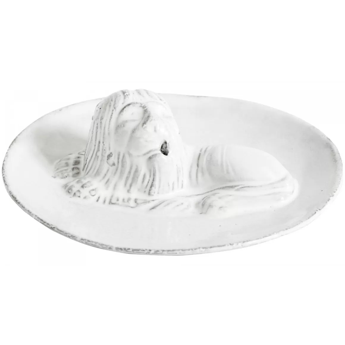 Astier de Villatte Lion Incense Holder On Saucer