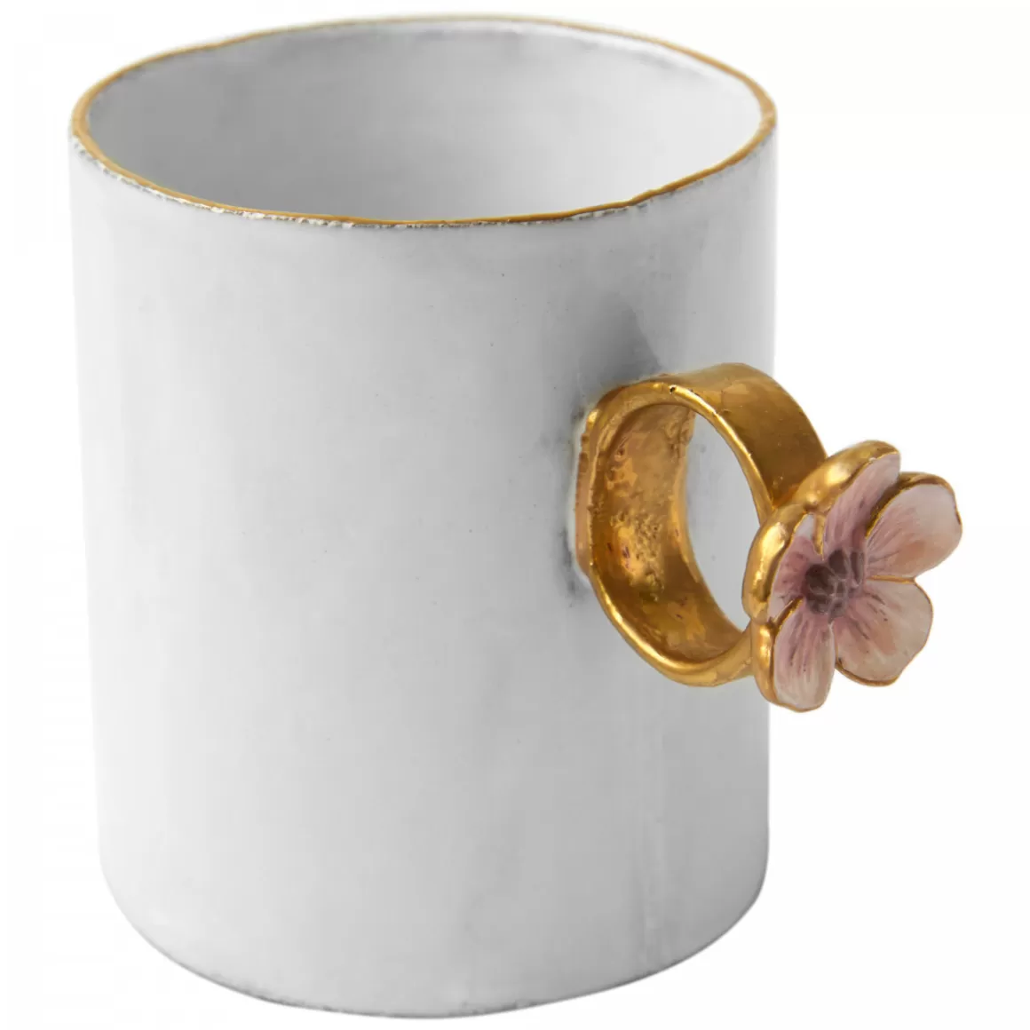 Astier de Villatte Pink Flower Ring Cup