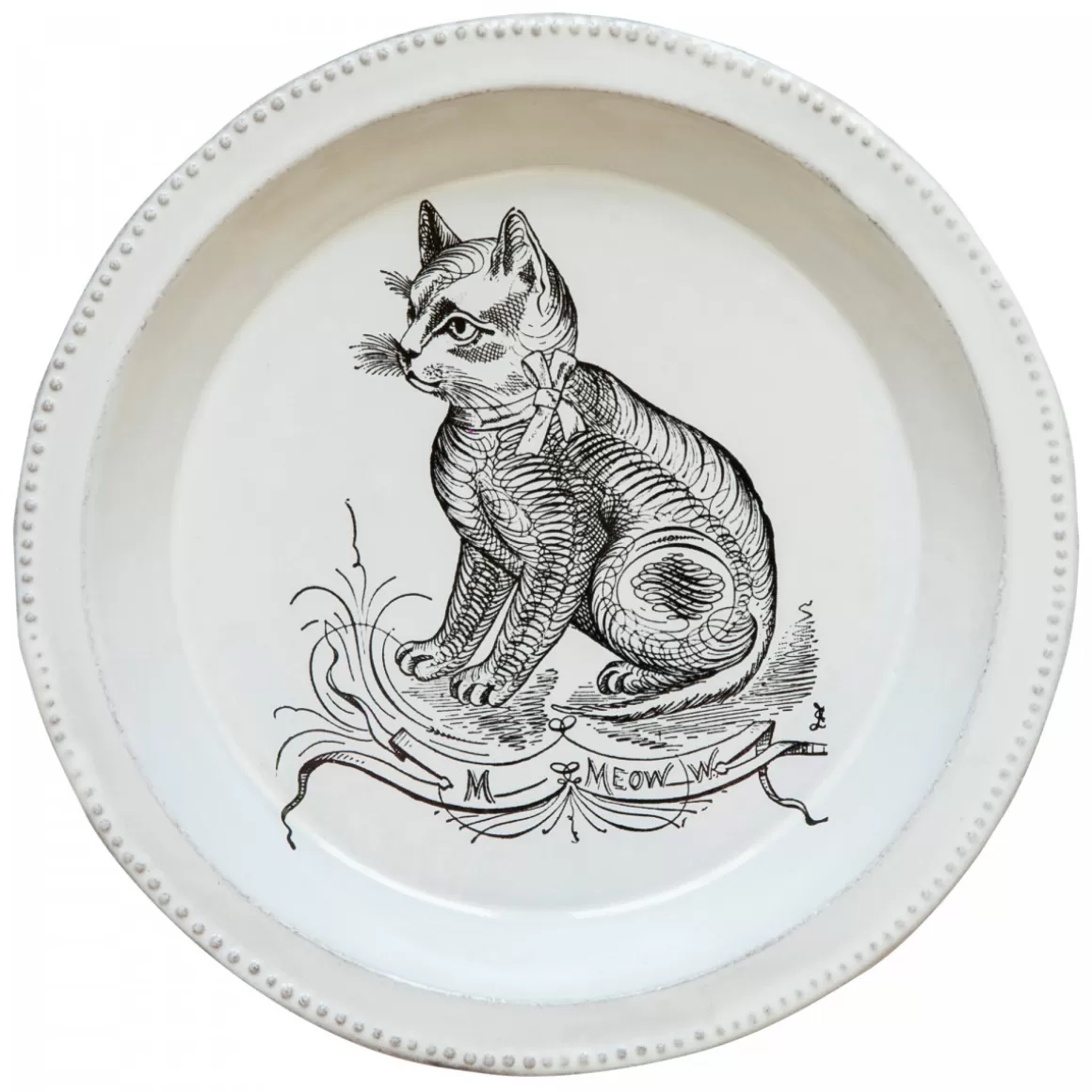 Astier de Villatte Scenario Cat Soup Plate