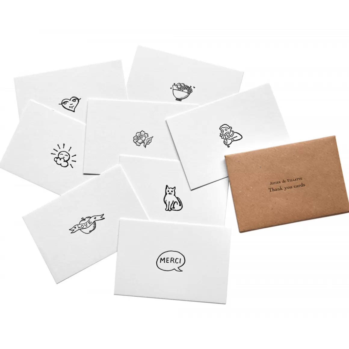 Astier de Villatte Simple Thank You Cards (Pack Of 8)