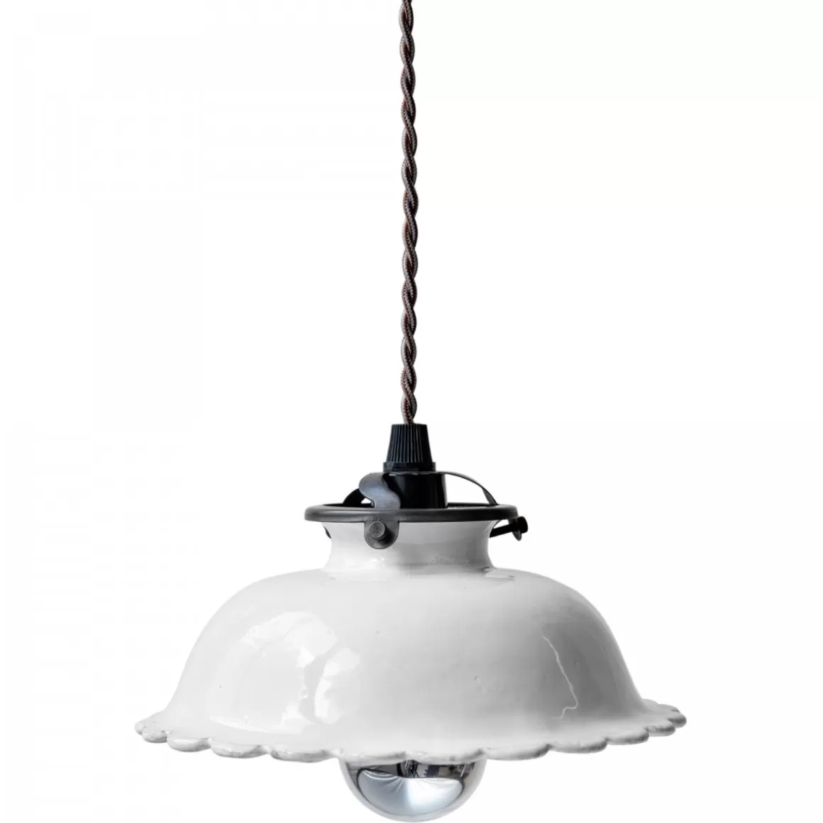 Astier de Villatte Small Daisy Pendant Light With Canopy