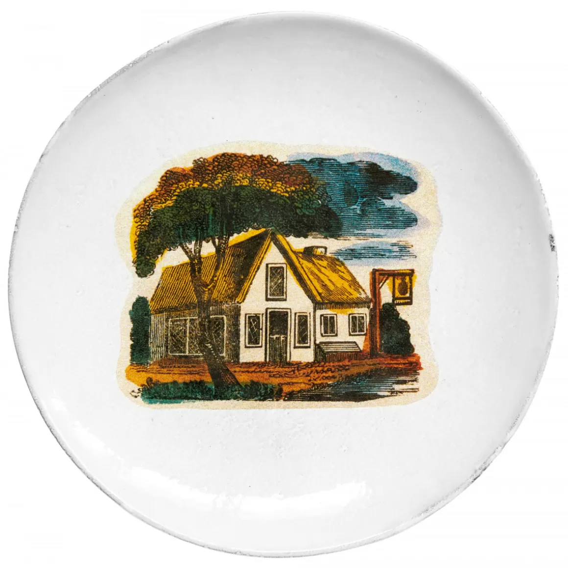 Astier de Villatte Small House Under Tree Plate