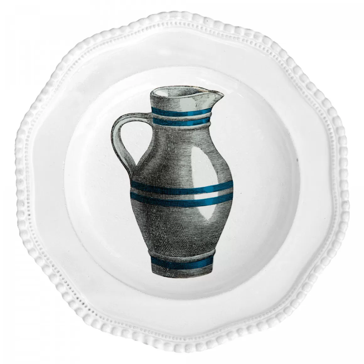 Astier de Villatte Striped Pitcher Plate