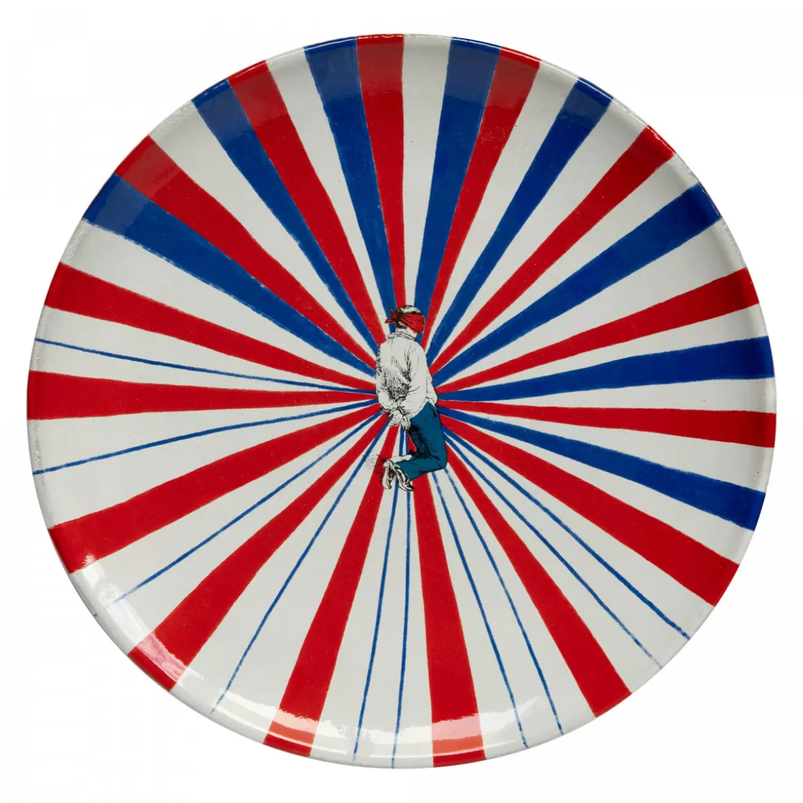 Astier de Villatte Tricolore Dessert Plate With Character